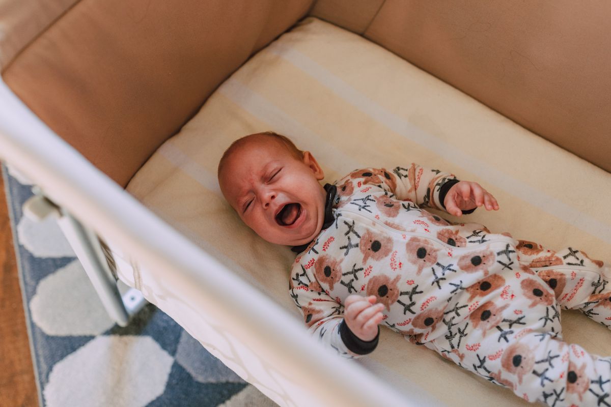 Baby inside the cot, top camera